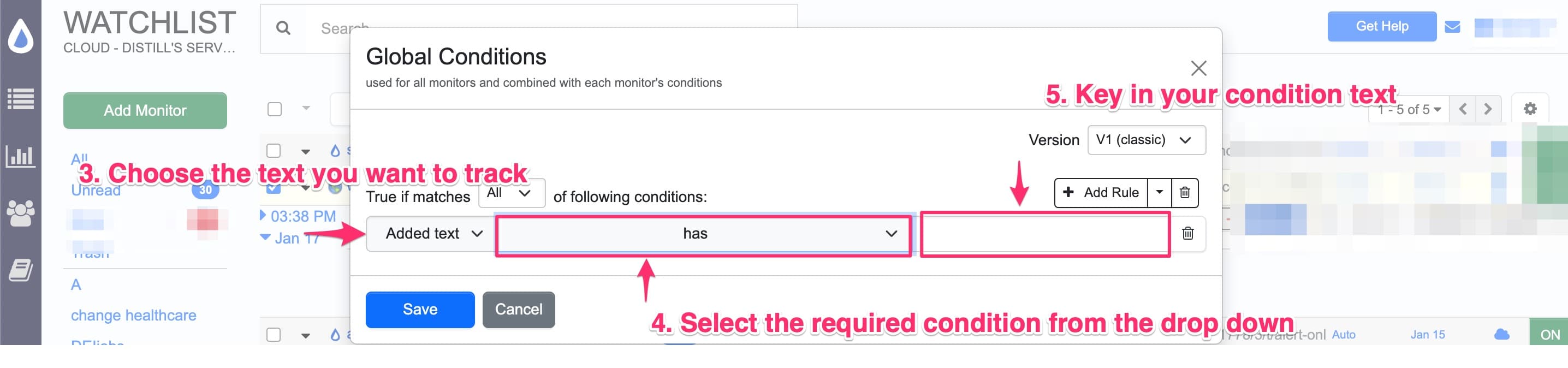 Adding global conditions