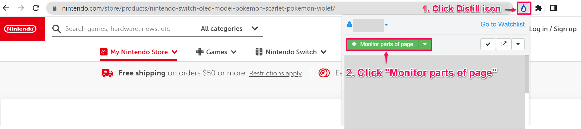 Set up nintendo switch availability tracker