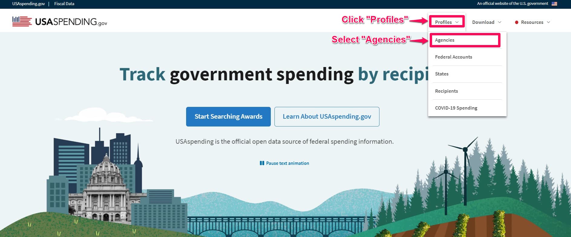 Track USASpending.gov using Distill