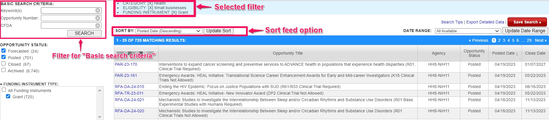 Track grants.gov using Distill